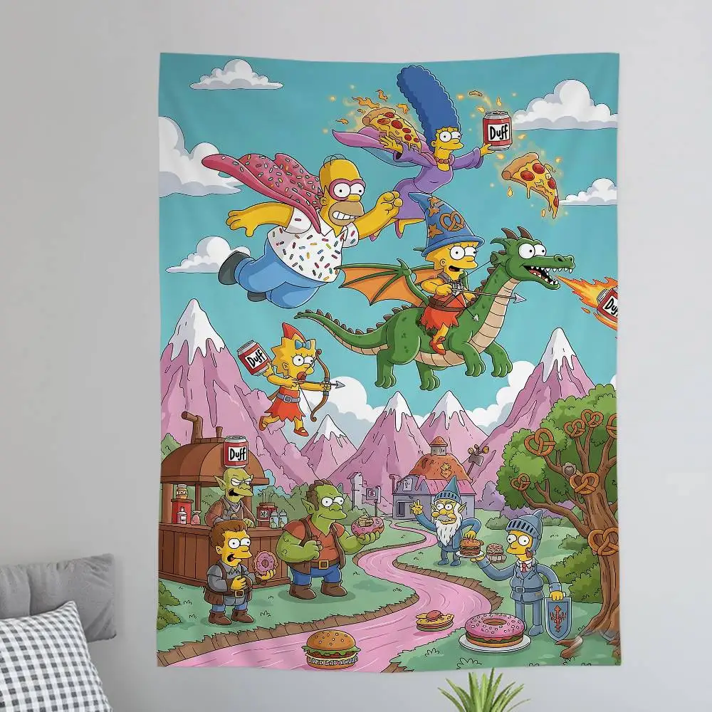 Cartoon The S-Simpsons DIY Wall Tapestry For Living Room Home Dorm ...