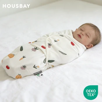0-6 mesi sacco a pelo per bambini estivo sottile strato singolo 100% cotone morbido e traspirante fasciatoio per neonato sacco a pelo anti-spaventa