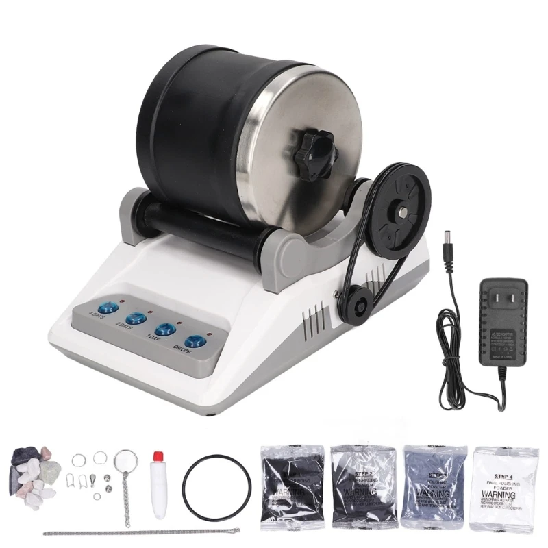 Rock Tumbler DIY Gemstones Polisher for Adults Kid Toy Polishing Machine 110V Professional Electric Rock Tumbler Grits