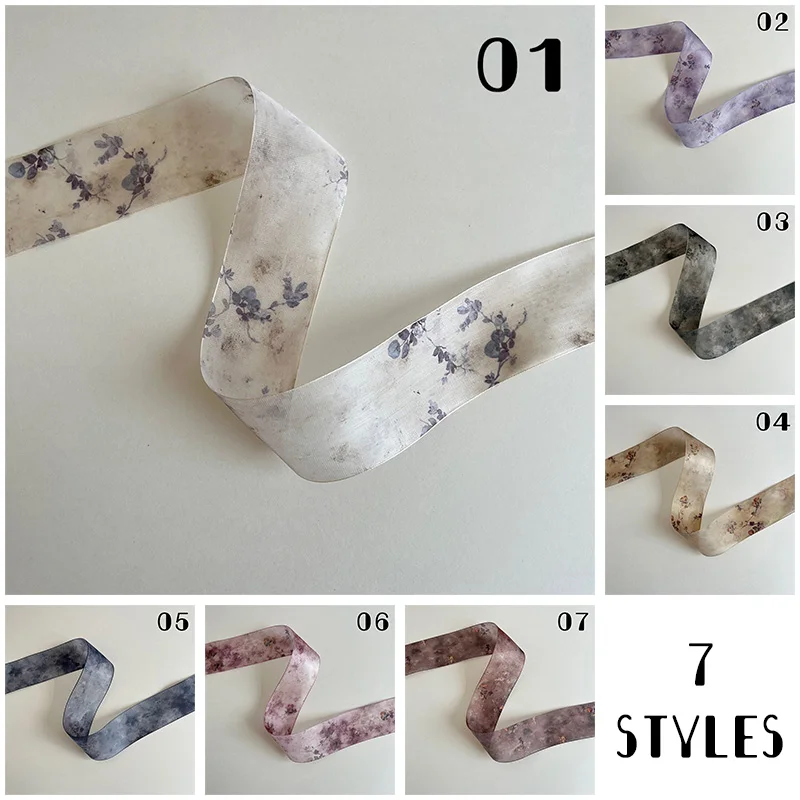 10 yards Chinesische Gedruckt Satin Band DIY Hanfu Gürtel Zubehör Retro Alten Stil Lange Band Seide Schal Stirnband Nähen stoff – Detail 6