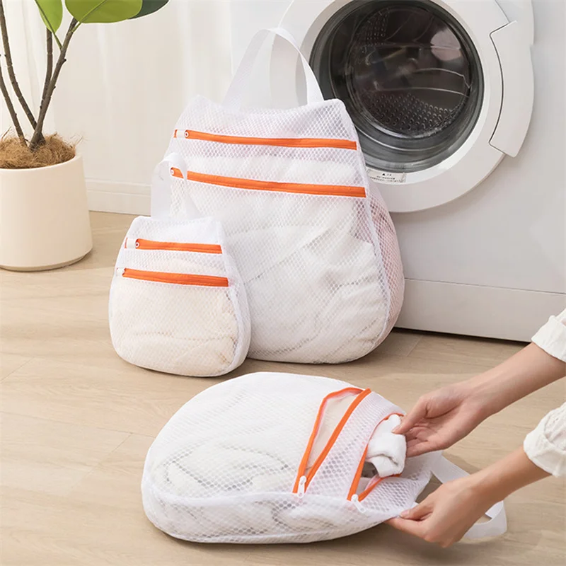 1PC Large Capacity Storage Hanging Bags Double Layer Zipper Underwear Washing Laundry Bag Multifunctional Wardrobe Organizer 2