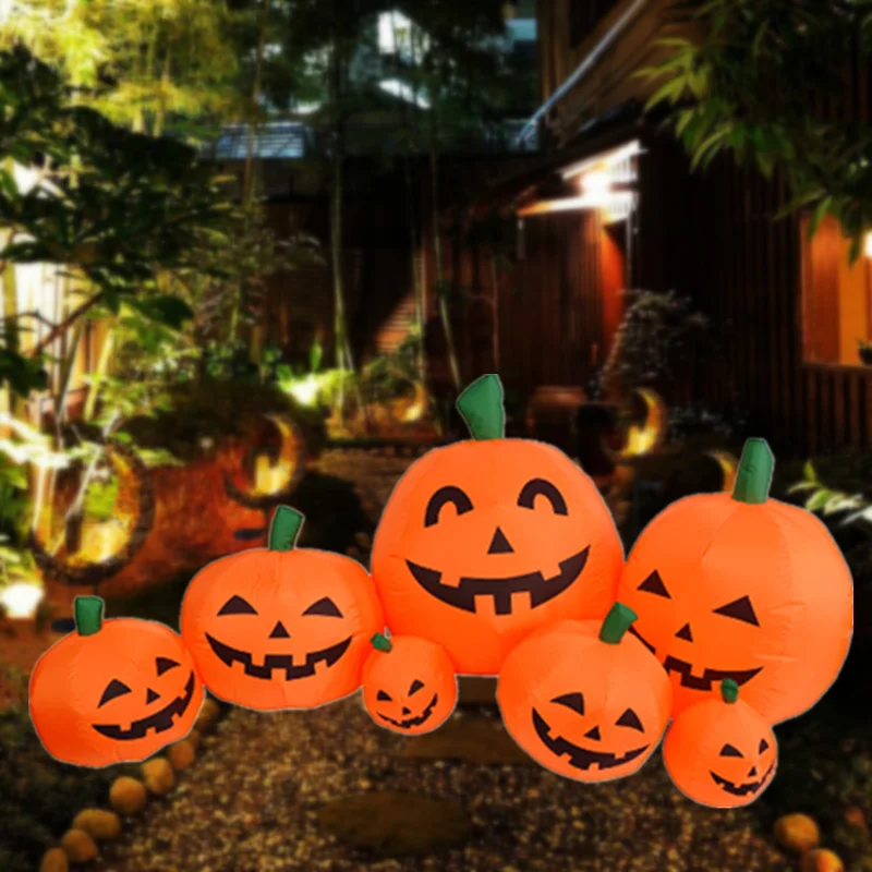 2.2M Halloween inflatable seven pumpkin LED horror garden home decoration party props courtyard lawn decoration