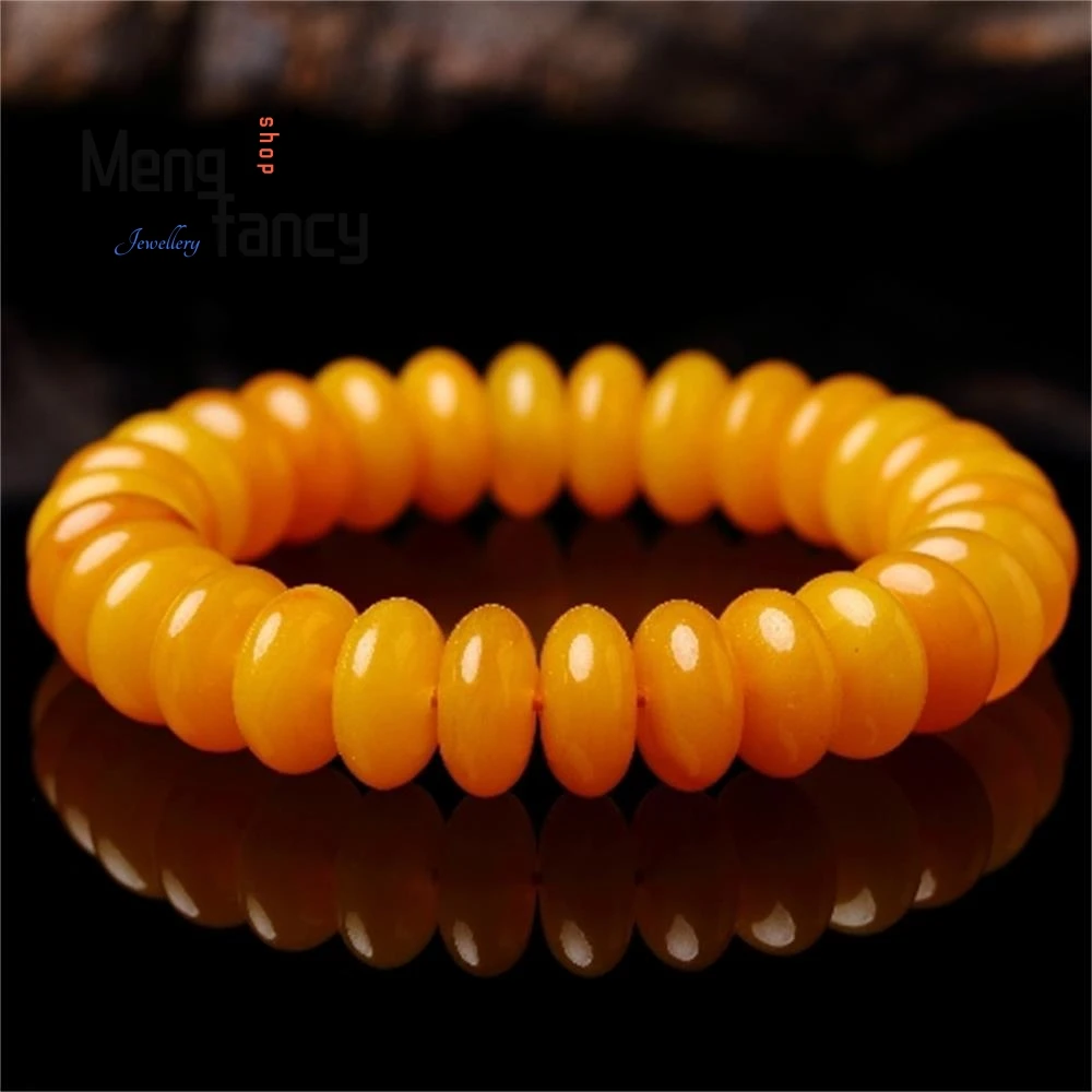 Natural Beeswax Amber Chicken oil yellow Bracelet Simple Personalized Exquisite Fashion Luxury Jewelry Best Selling Holiday Gift