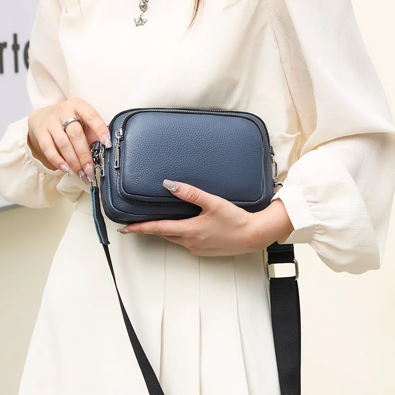 RanHuang New 2023 Women\'s Genuine Leather Mini Shoulder Bags Girls Casual Messenger Bags Travel Crossbody Bags White B263