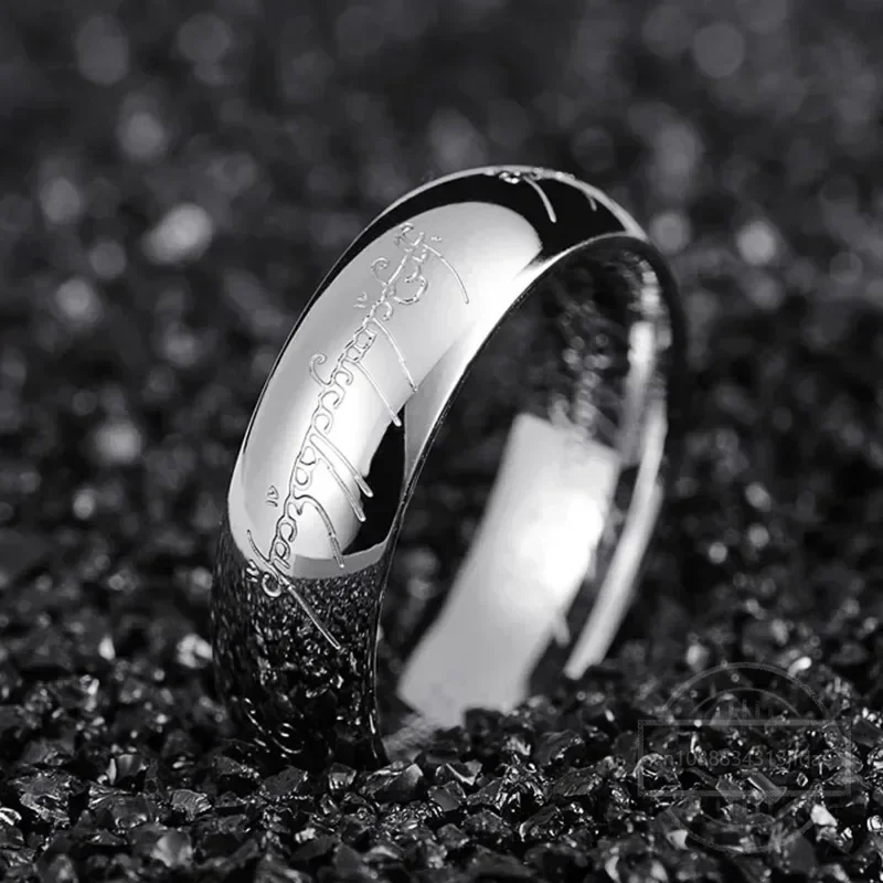 Wedding rings Trendy Stainless Steel Laser Engraving Exquisite Couples Wedding Rings for Men and Women Fashion Movie Jewelry Gifts