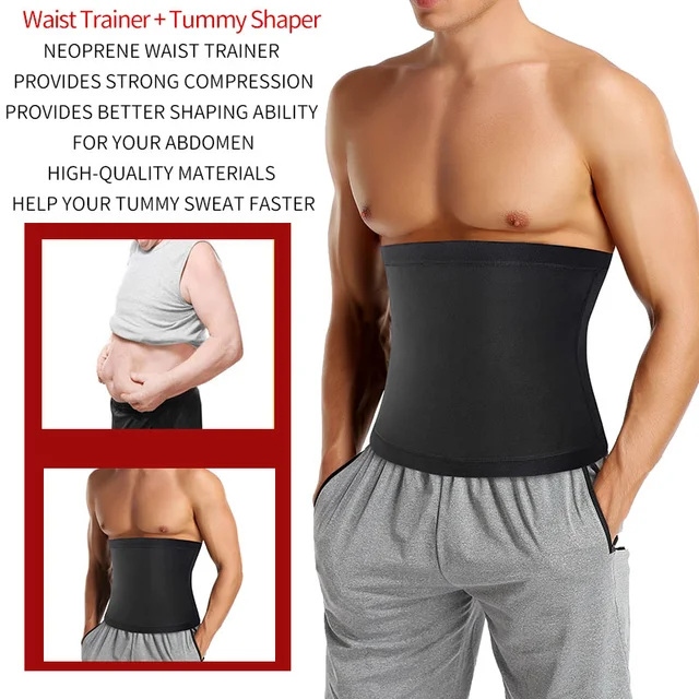 Men‘s Abdomen Reducer Sauna Body Shaper Fitness Sweat Trimmer Belt Waist Trainer Belly Slimming Shapewear Waist Trainer Corset 3