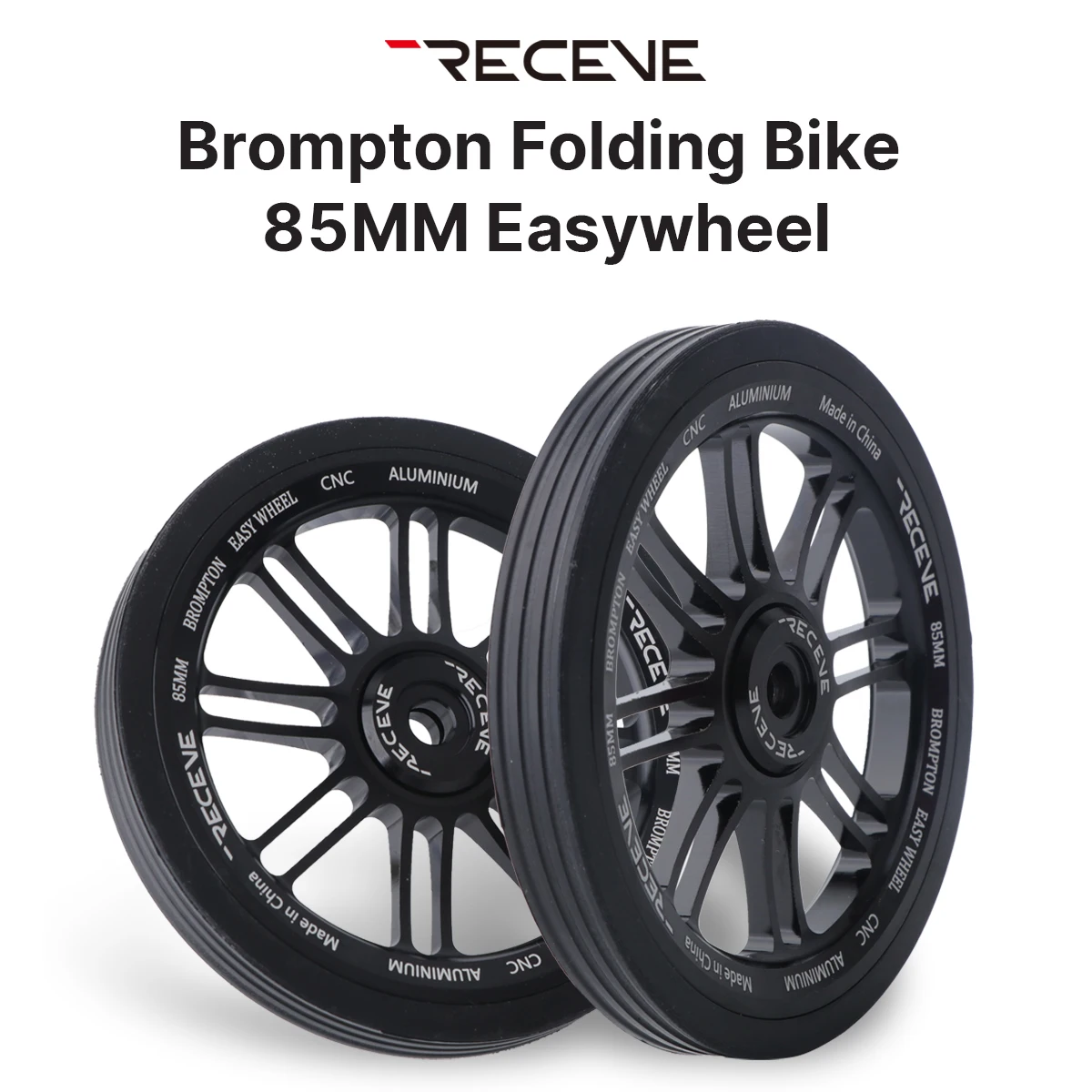 RECEVE 85MM Folding Bike Easywheel Bicycle Large Easy Wheel Aluminum Alloy Modified Sealed Bearing Pushing Wheels For Brompton