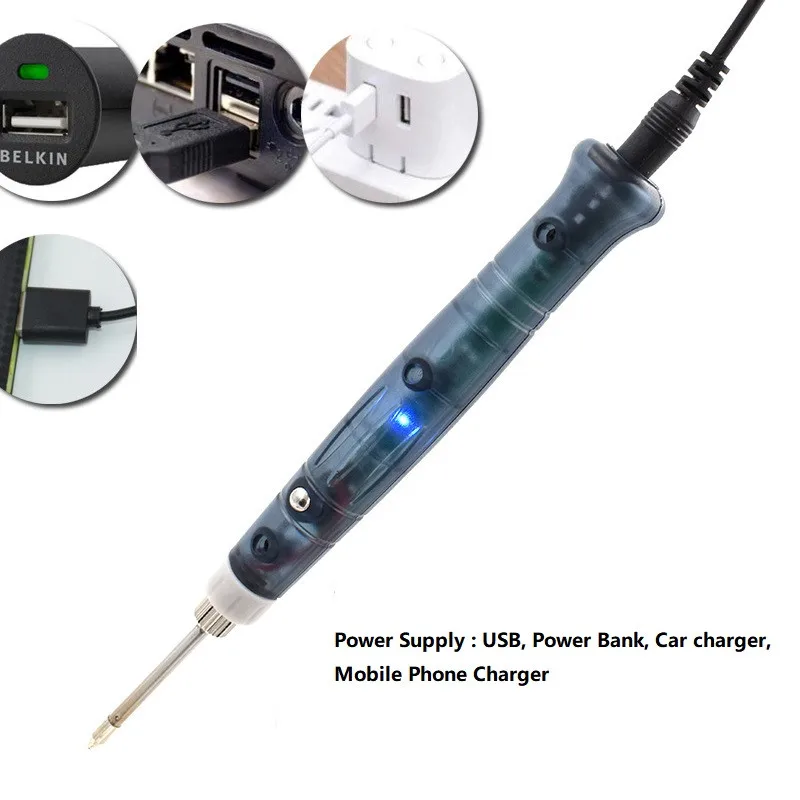 

4Pcs 8W USB Soldering Iron Electric Heating Tools Rework With Indicator Light Welder Pen Quick Heat Up Soldering Irons