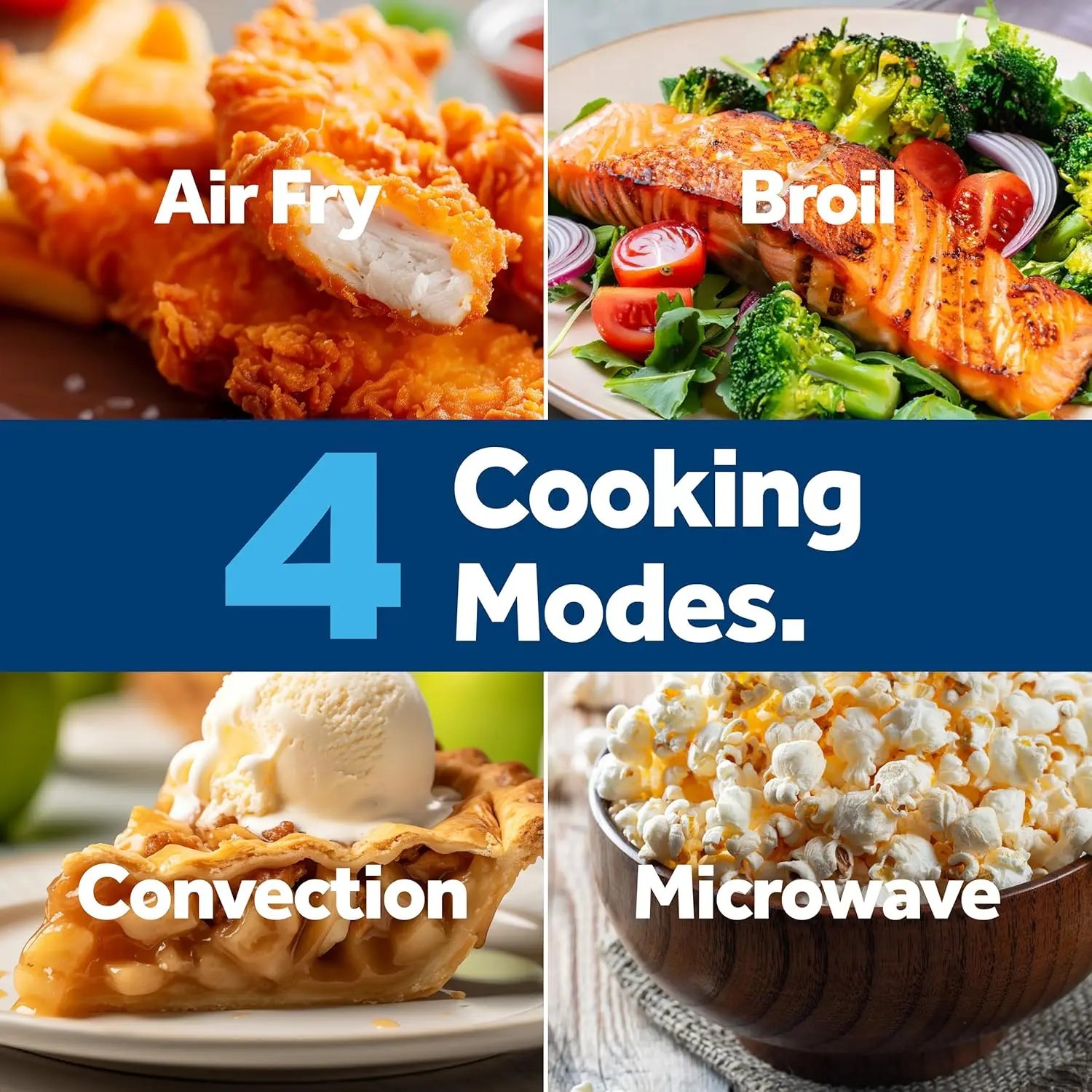 10A1  4-in-1 Microwave Oven, 1,050 Watts Air Fryer, Broiler & Convection Mode, Kitchen Essentials for The  or 4
