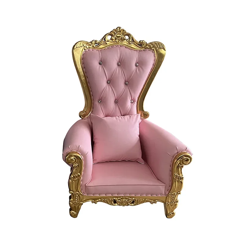 Wholesale Royal Children Kids High Back Wood Frame Cheap King Throne 1