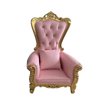 Wholesale Royal Children Kids High Back Wood Frame Cheap King Throne 1