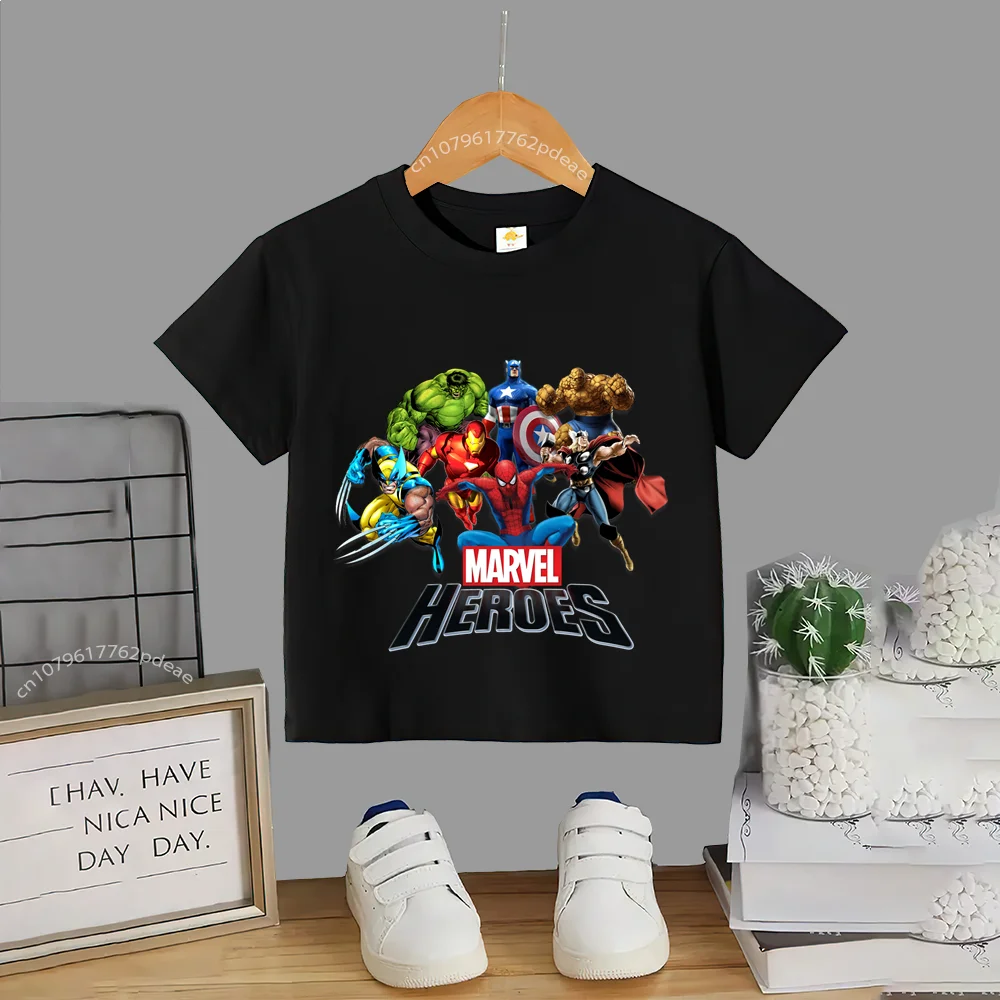 Super Hero Teen 100% Cotton T-shirt Kids Hulk Printed Casual Cotton T-shirt Comfortable short sleeve for boys and girls babies 2