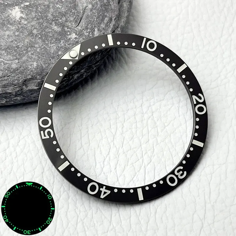 Enhanced 38mm Flat Super Luminous Ceramic Watch Bezel Insert