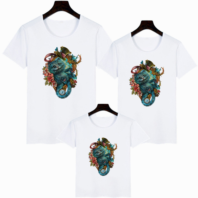 Shirts Disney Summer Popular Alice in Wonderland Family Look Outfits Parent Child Comfy Leisure Exquisite Tea Time T-Shirts