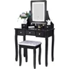 Vanity Set with Lighted Mirror Dimming, Touch Screen Switch & Cushioned Stool Dressing Table Makeup Vanity Makeup Table 1