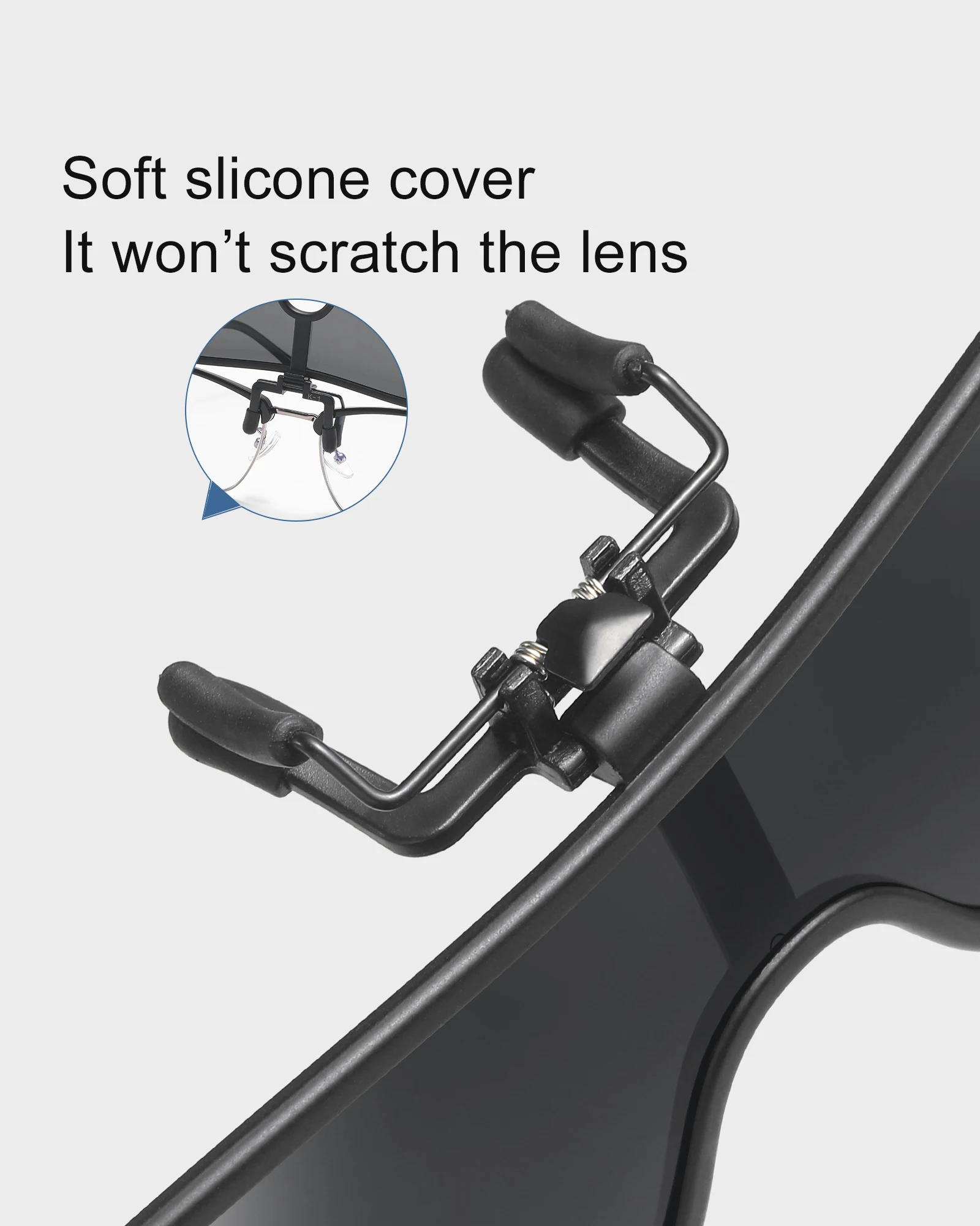 Yoolens Polarized Clip-on Flip Up Clip Rimless Sunglasses for Prescription Glasses - TAC Lens with UV400 K1_voghion.com