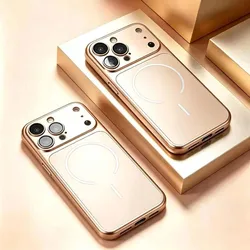 Luxury Hard PC Protective Case with Camera Guard & Wireless Charging Support - iPhone 18 Pro Max (Titanium Gold)