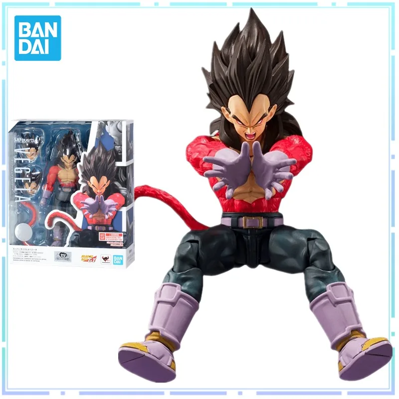 

In Stock Bandai Original S.H.Figuarts SHF Anime Dragon Ball GT Super Four Vegeta IV Joint Movable Figure Collectible Model Toys