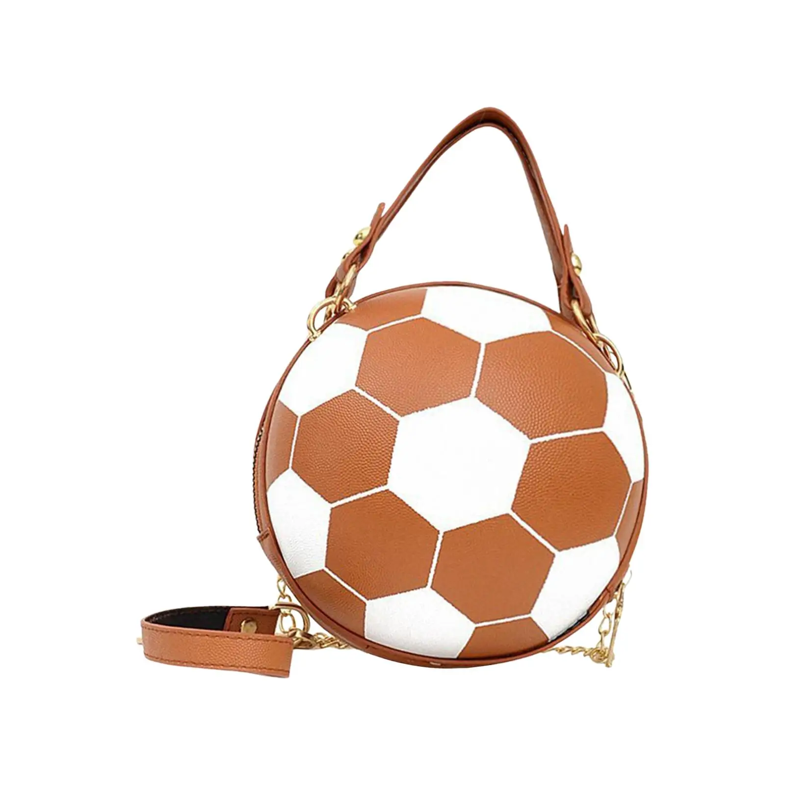 Football Shaped Cross Body Bag Purse PU Leather Shoulder Bag for - Main Image