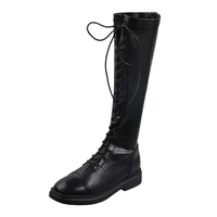 Footwear Elegant with Low Heels Ladies Boots Lace-up Shoes for Women Laces Black 2025 New Waterproof Winter Novelty Hot Fashion - Image 6
