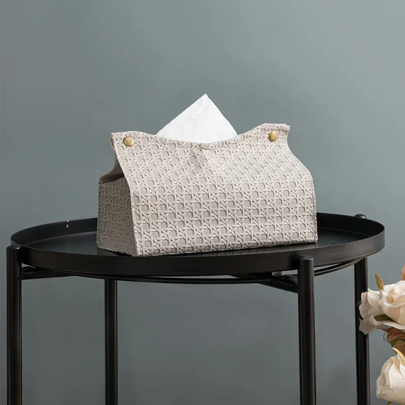 Tissue Box Leather Household Living Room Tea Table Kitchen Desktop Nordic Napkin Holder
