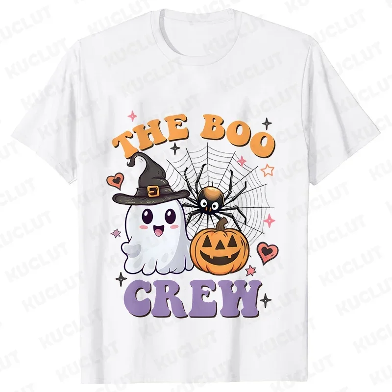 The Boo Crew 셔츠 할로윈 가족 매칭 티셔츠 가족 할로윈 파티 티셔츠 반팔 옷 패션 트렌드 티셔츠