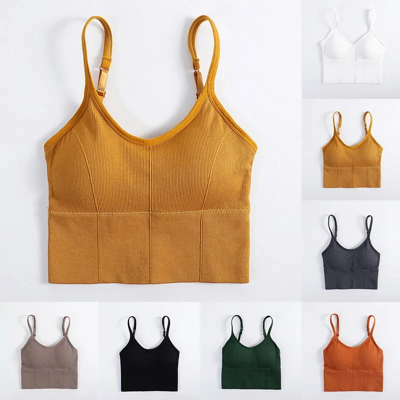 Simple Design Bras Women No Rims Sports Underwear Yoga Fitness Sleep Vest  Gathered Adjustment Bra Solid Seamless Bra - AliExpress