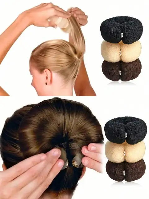 Accessoire pour chignon en mousse circulaire de 17 cm, pour chignon donut, chignon de ballet et chignon queue de cheval, pour coiffure DIY 1
