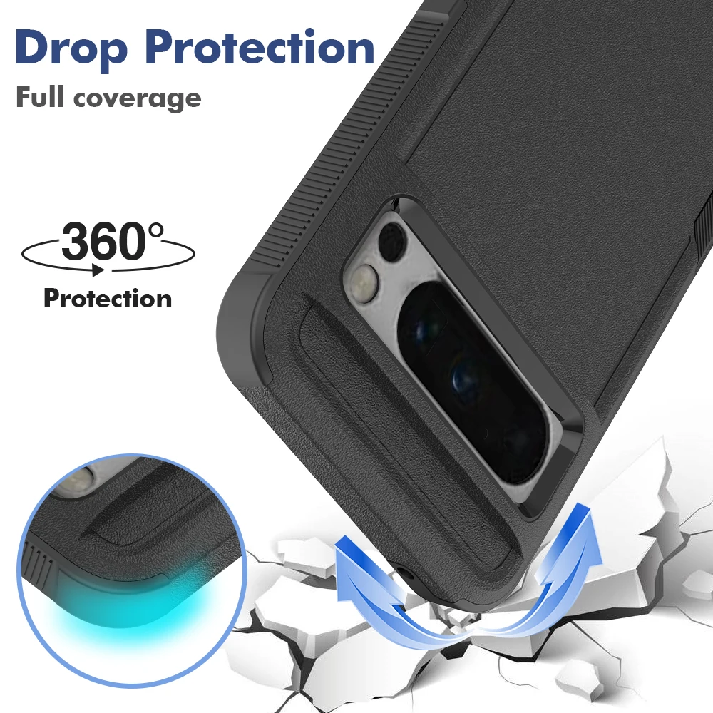 Heavy Duty Rugged Armor Shockproof Phone Case with Soft TPU Frame and Hard Plastic Back Cover