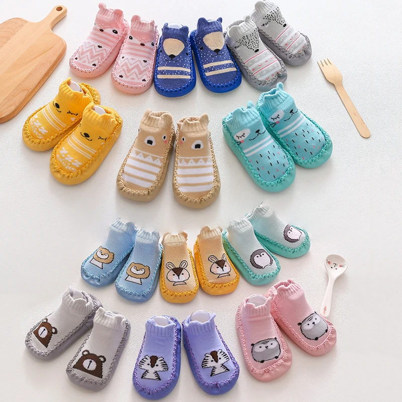 Baby Cute Cartoon Floor Socks for Girls Boys Infant Newborn Children Socks Shoes Boot Anti Slip Soft Sole Toddler Home Shoes