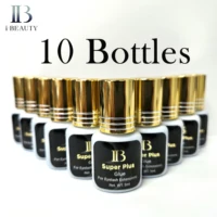 5/10 Bottles wholesale IB Super Plus Glue i beauty Eyelash Extension Gold Cap 5ml 1-2Seconds Fast Dry Original Korea Lash Glue 1