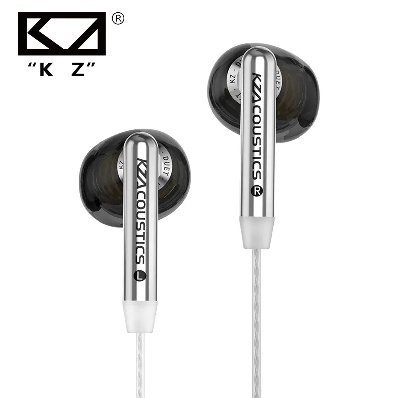 KZ Duet Quad Core Dual Dynamic Drivers Hi-Fi Earphones In-Ear Wired Earbuds for Music Gaming Stereo High-Fidelity Sound Headset
