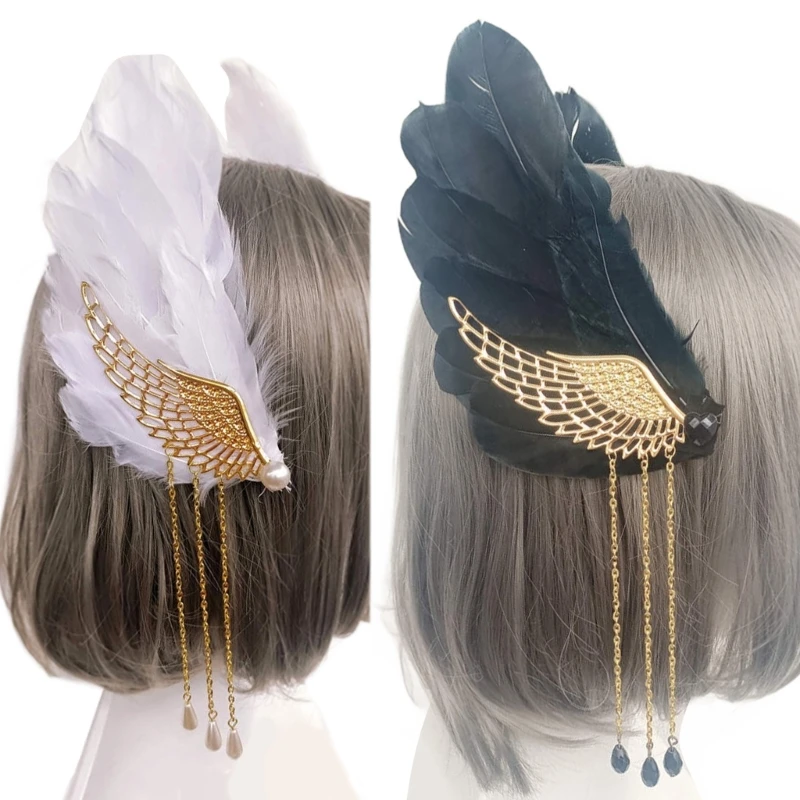 

Angel Wing Hairclips Girls Anime Maid Hair Clip Cosplay Costume Party Headdress Women Comic Show Lolita-Style Headwear