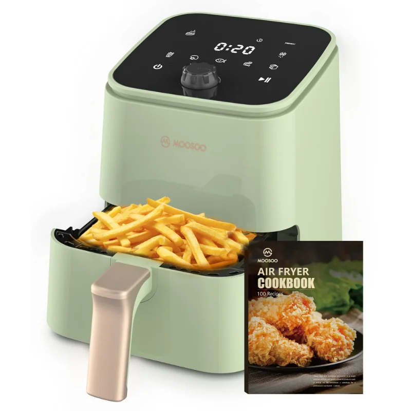 

MOOSOO Small Air Fryer Oven 2Qt Oil-less Air Fryer with Touchscreen, Temp Knob Control air fryers