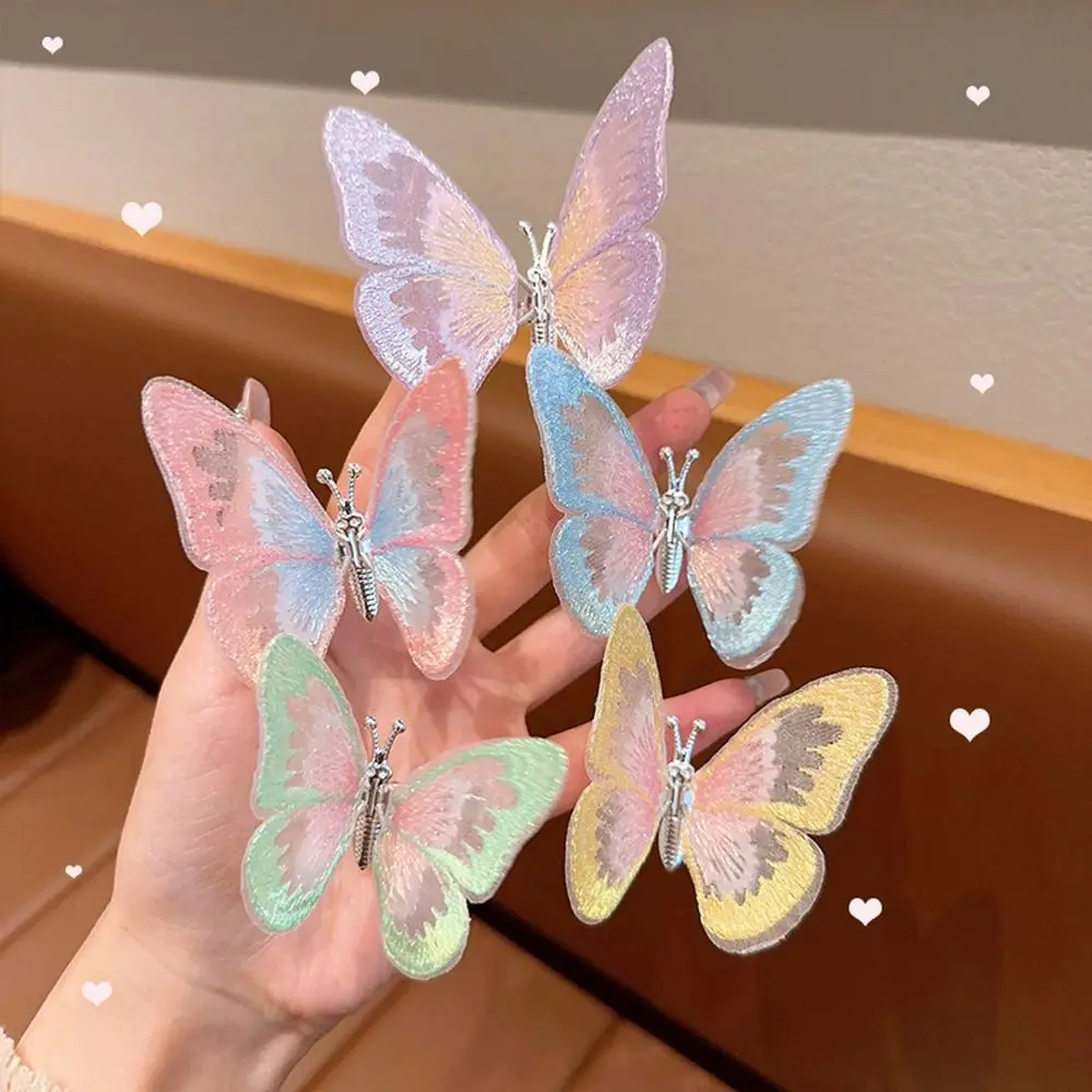 

Fashion Adorable Cloth Alloy Girl Gift Cute Kids Bangs Clip Moving Butterfly Barrette Girl Hair Clip Korean Style Hairpin