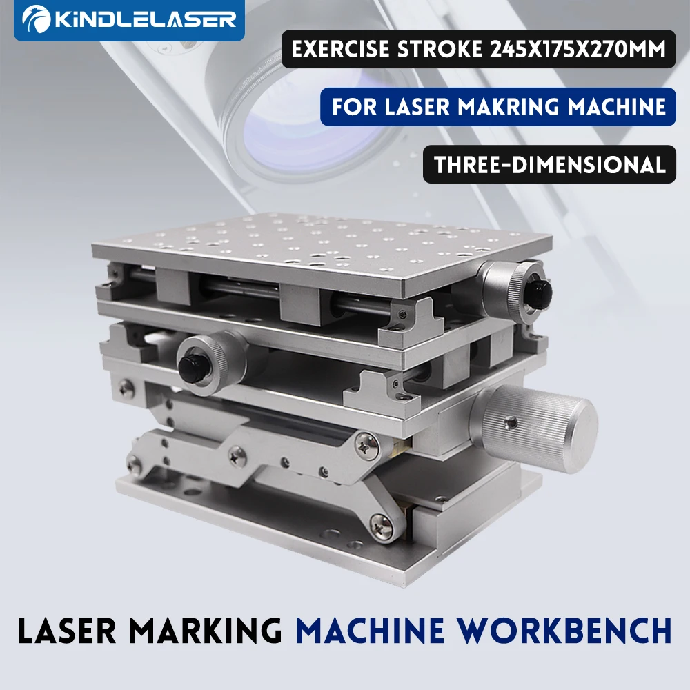 

Kindlelaser 3D Laser Marking Machine Workbench XYZ Axis 210x150x150mm Height 150-275mm for Fiber Laser Machine Machine