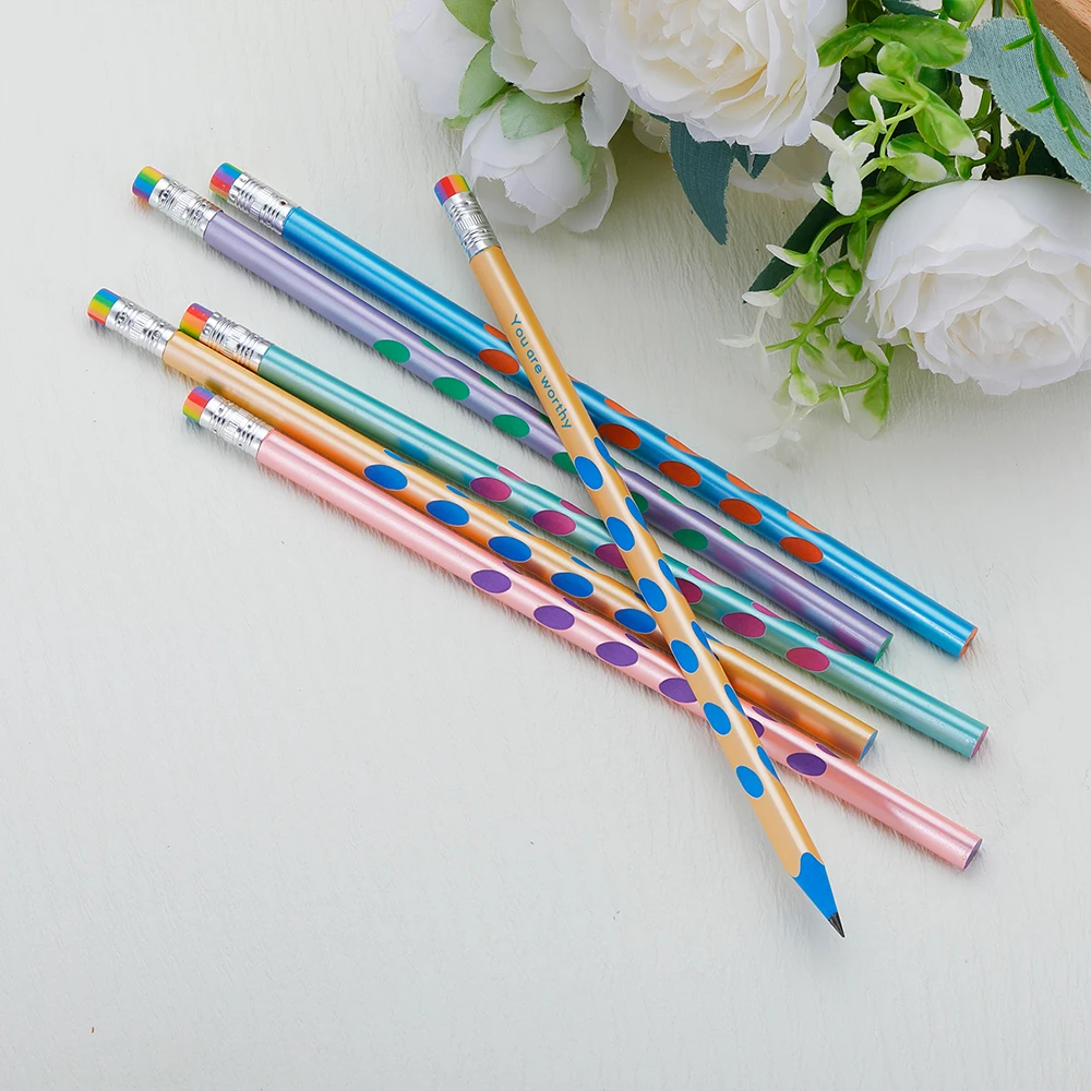 

10pcs Groove Triangle Wooden Pencil HB Posture Correction Pencil School Office Stationery Professional Exam Drawing Pencil