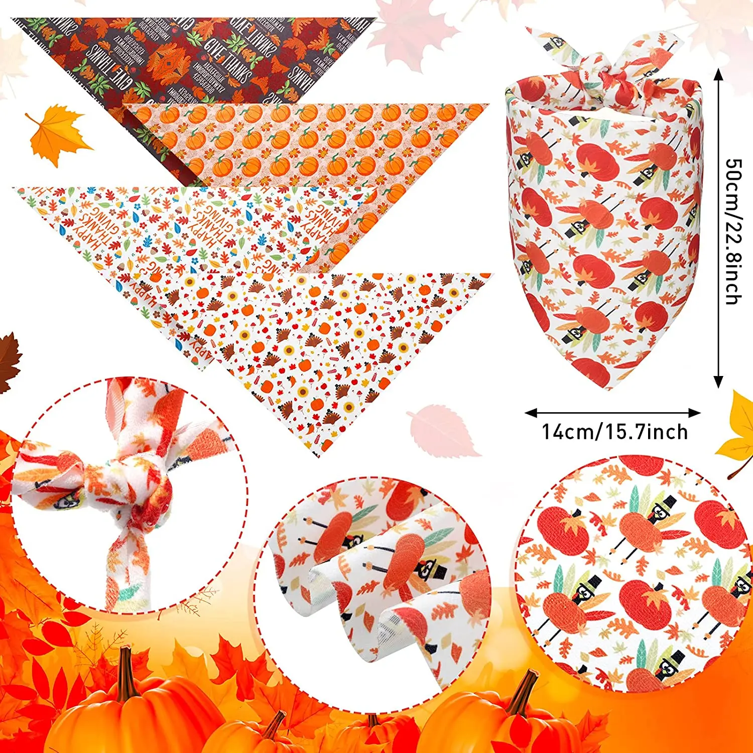 20 Packs Christmas Dog Bandana Dog Triangle Scarfs Thanksgiving Halloween Dog Bibs Bandanas For Dog Accessoires 3