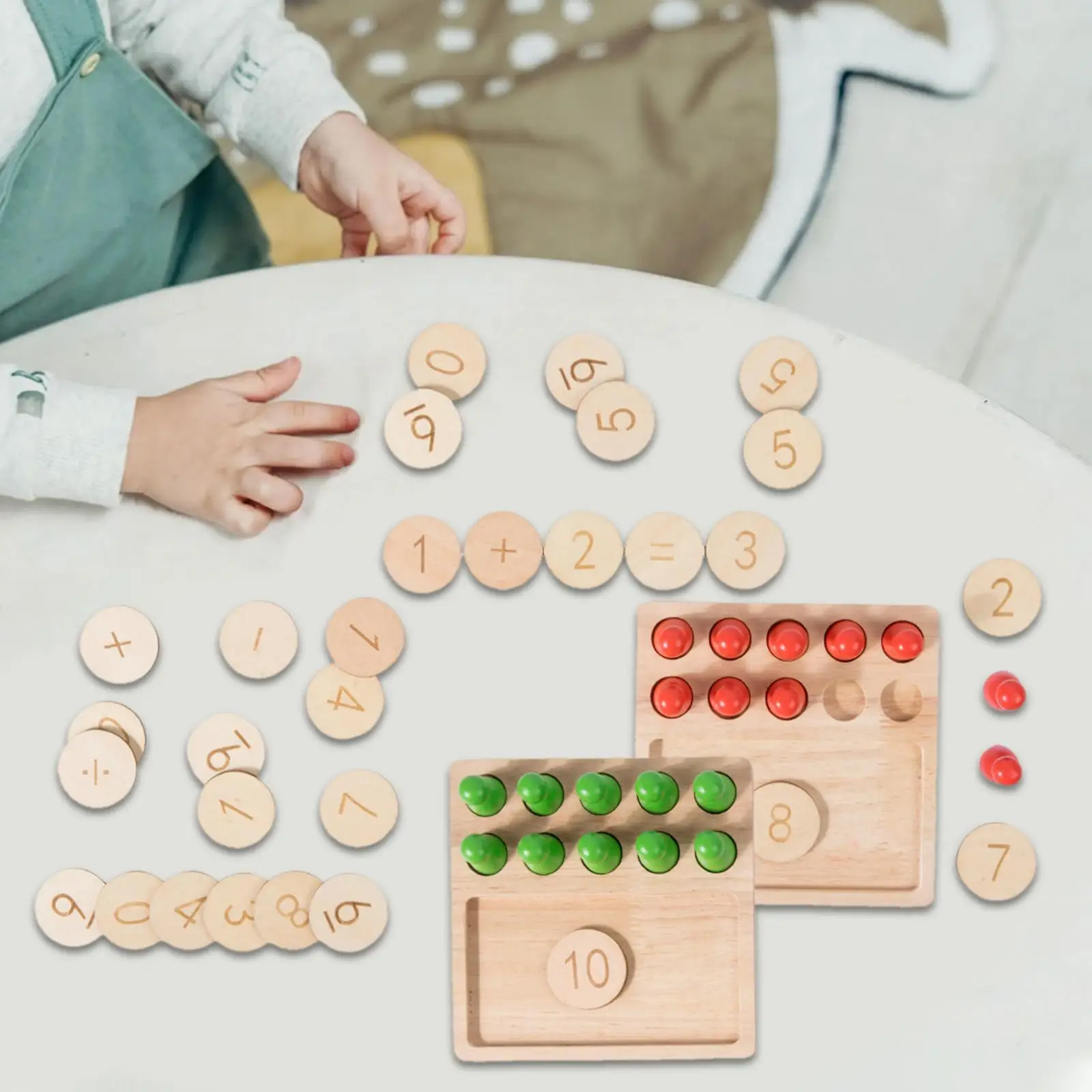 Wooden Montessori Math Board Preschool Learning Game for Kids Girls Children