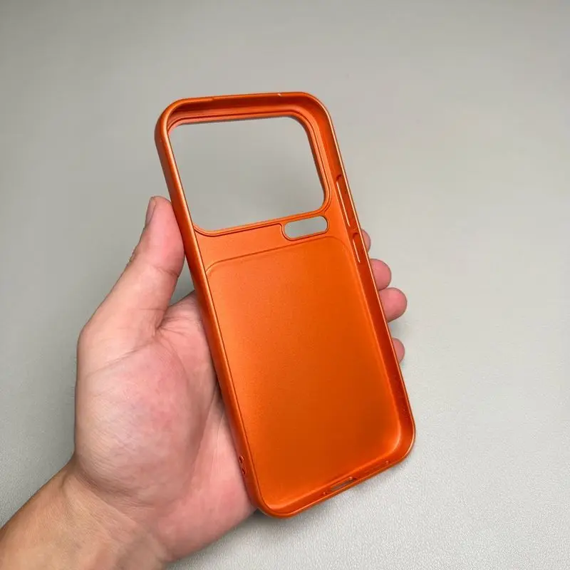 Luxury Leather Lens Case with Matte Finish for Smartphone Protection