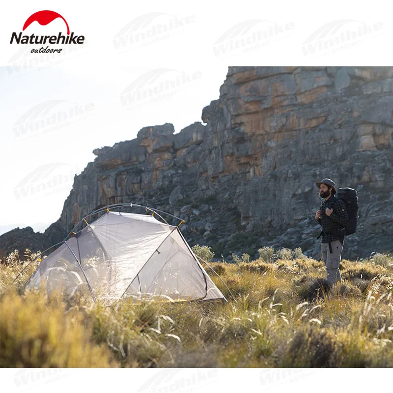 Camping Tent Portable Tent Naturehike Mongar 2 Tent Ultralight Waterproof 20D Nylon Double Layer Professional for 2 Person