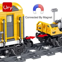 Technical Electric Train Sets City Cargo Steam Railway Engineering Tracks Motor RC Car Building Blocks Toys for Kids Boys Gifts 6