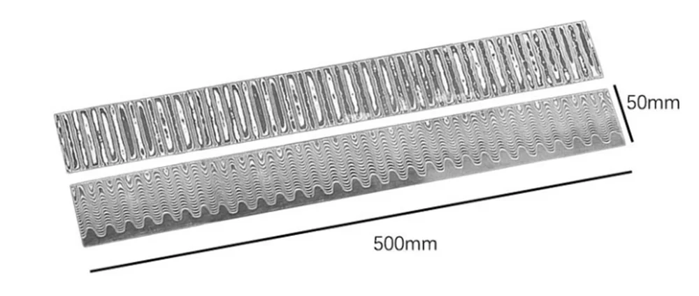 50cm Long Hand Forge Damascus Steel Blank Billets Blank Blade Making Bar Stainless Hardened HRC59