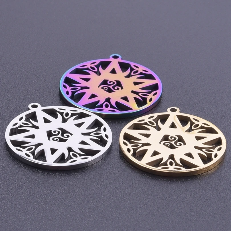 

10 Pcs Stainless Steel Pentagram Palm Pendants Rainbow Charms For Jewelry Making Supplies Necklace Bracelet Keychain Earring