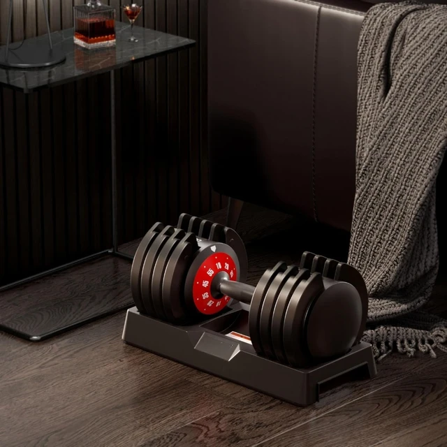 QuickAdjust 55lbs Dumbbell for Home Gym 6