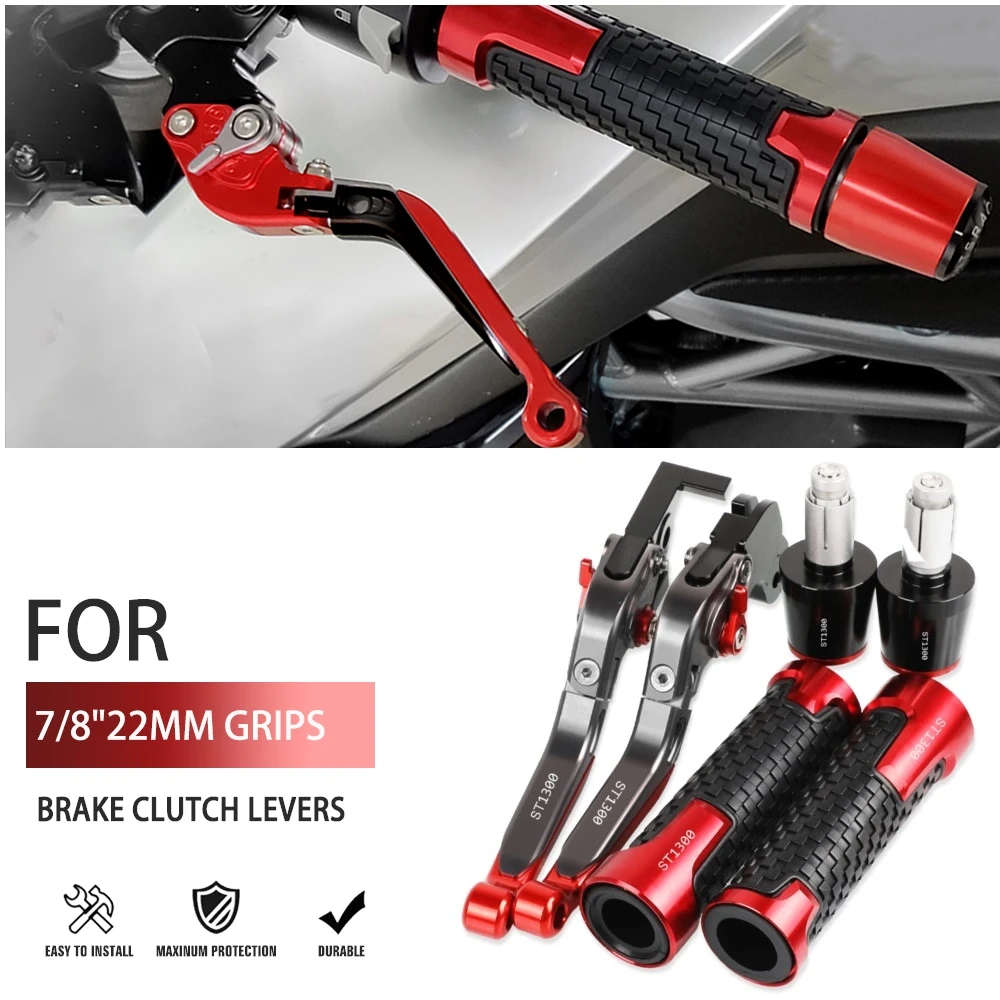 

ST1300 Motorcycle Aluminum Brake Clutch Levers Handlebar Hand Grips ends For HONDA ST1300 2008 2009 2010 2011 2012 ST 1300 Parts