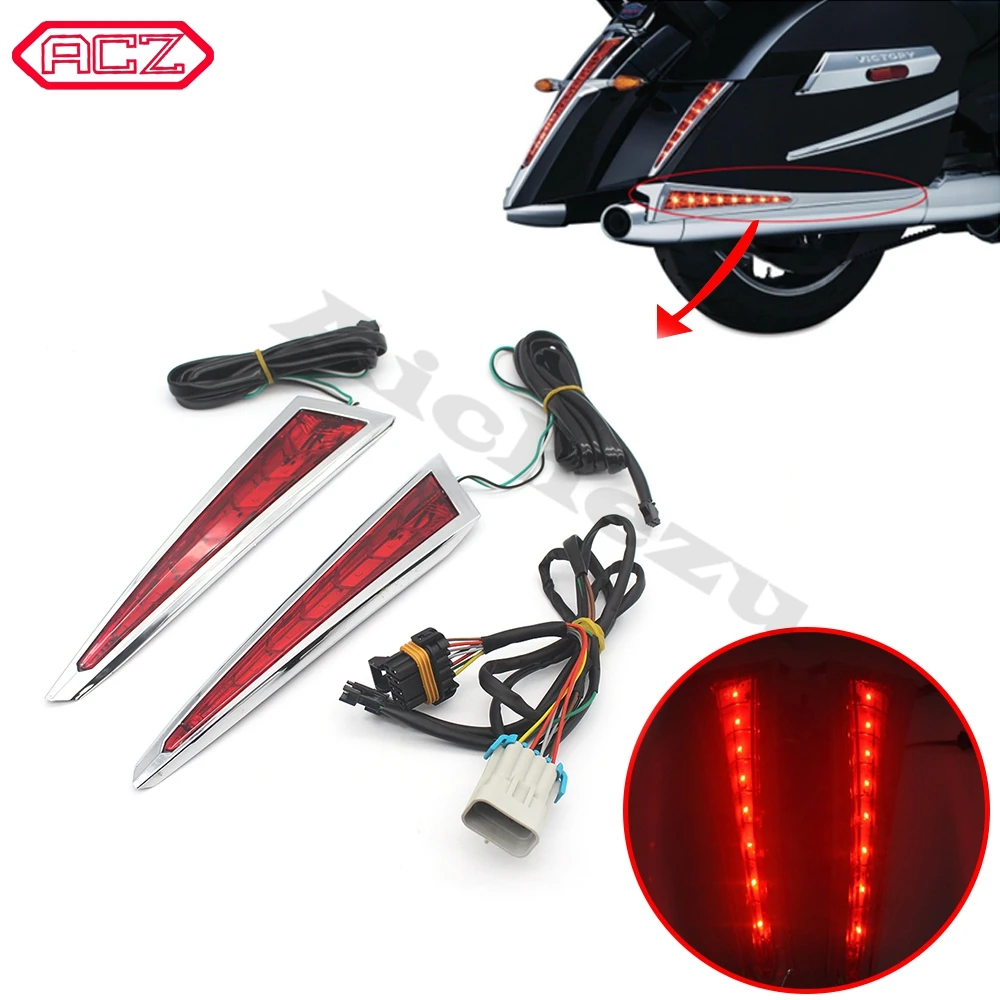 

Motorcycle Saddlebag Extensions Decorative Accent Lamps Turn Signal Taillights 2 X LED Fit for Victory Cross Roads Country 10-16