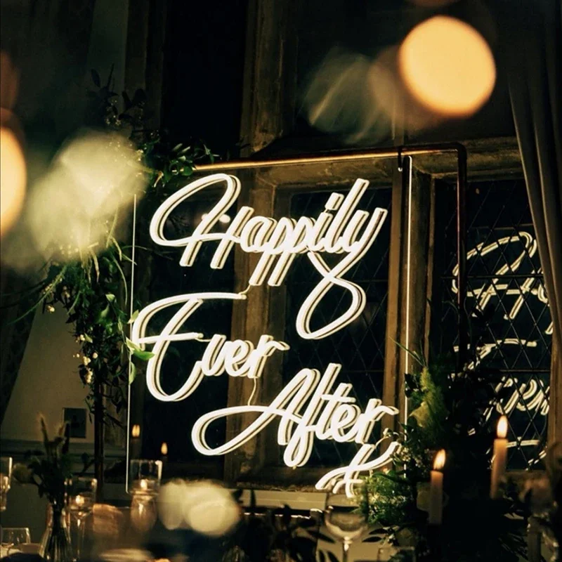 

Happily Ever After X Custom Neon Sign Wedding Bridal Decor Signs Party Engagement Led Neon Light for Bar Shop Bedroom Wall Decor