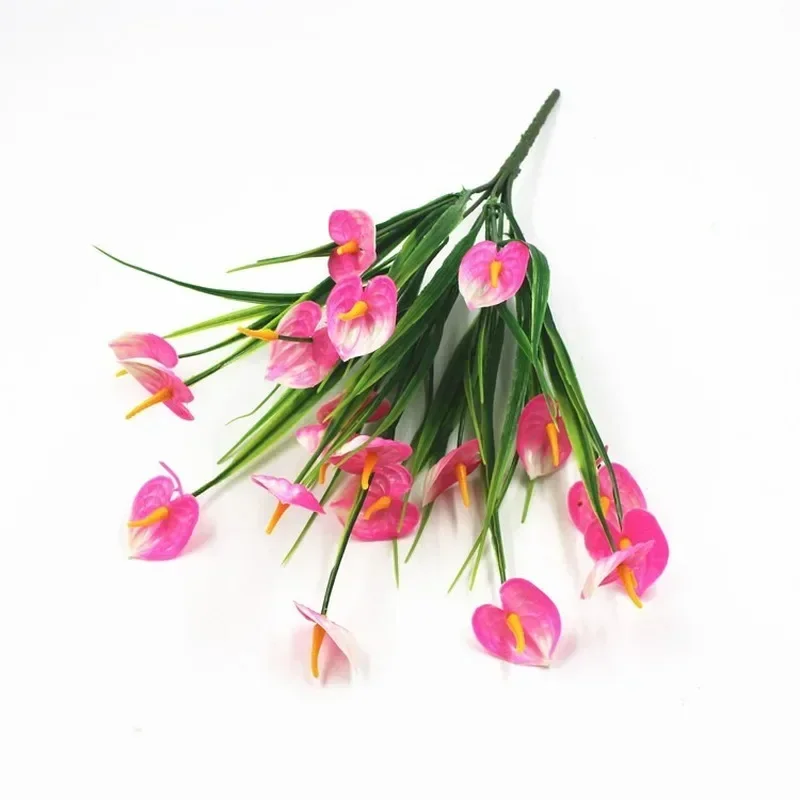 7 Forks Anthurium Artificial Plant Green Plant  Pot Home Decoration Garden Artificial Grass Fake Plants Artificial Flowers