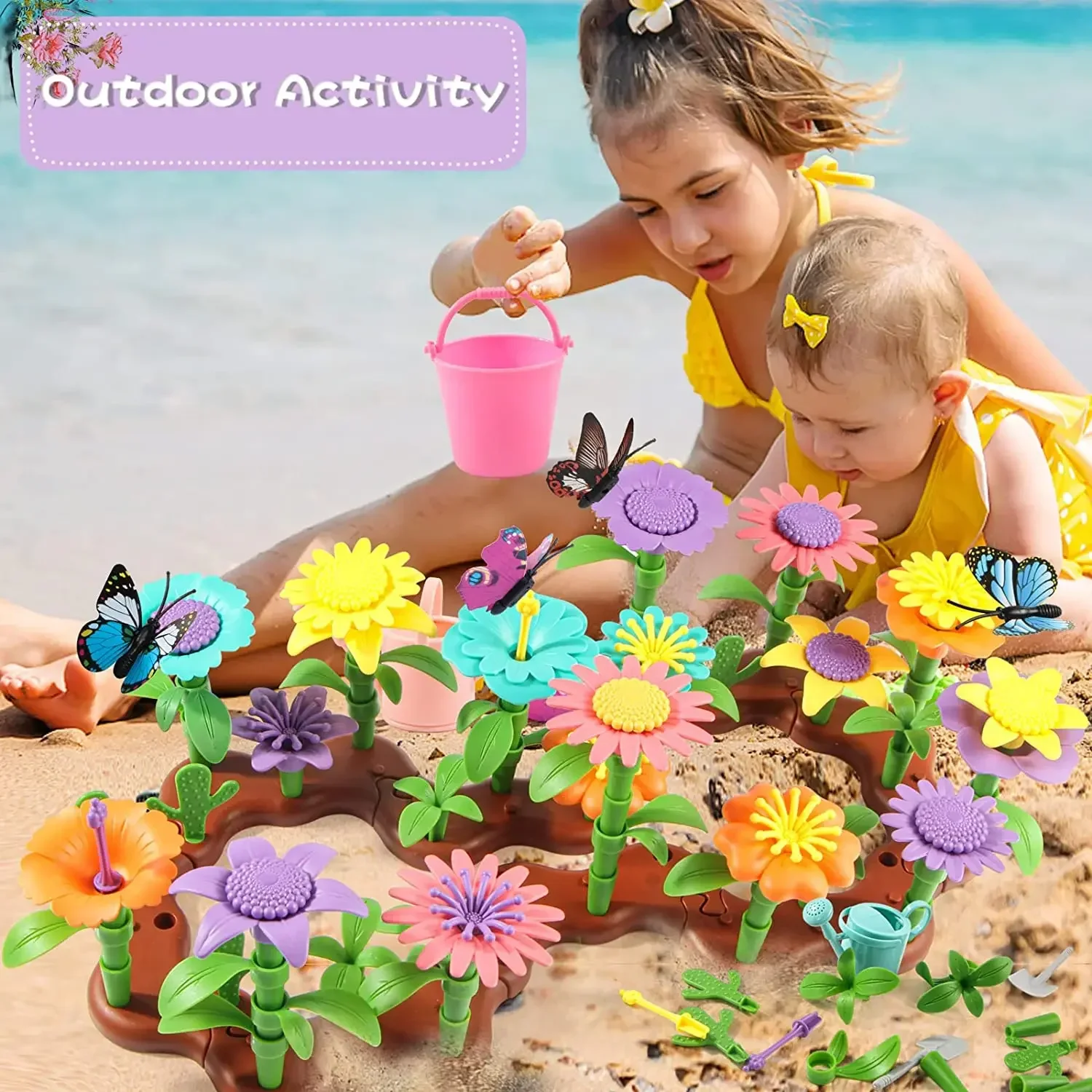 Flower Garden Building Toys Set For Kids STEM Educational Activity
